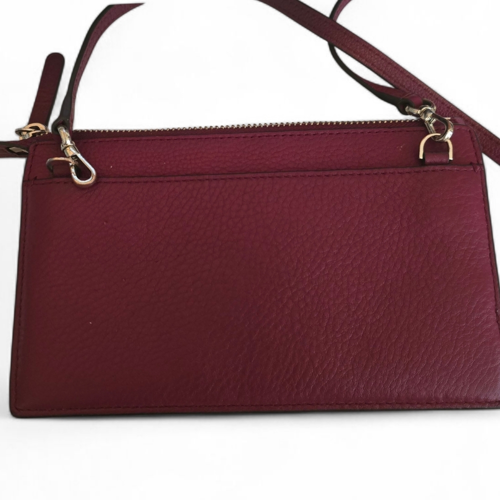 Kate Spade New York Alegra Larchmont Ave Crossbody Bag – Pebbled Leather – Berry - Picture 3 of 8